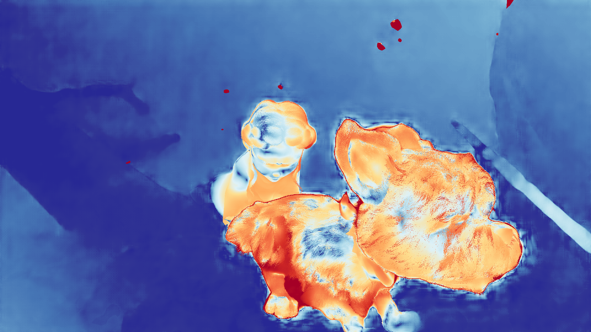 grayscale visualization of optical flow error