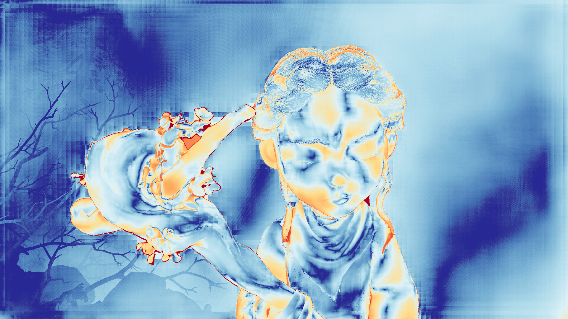 grayscale visualization of optical flow error