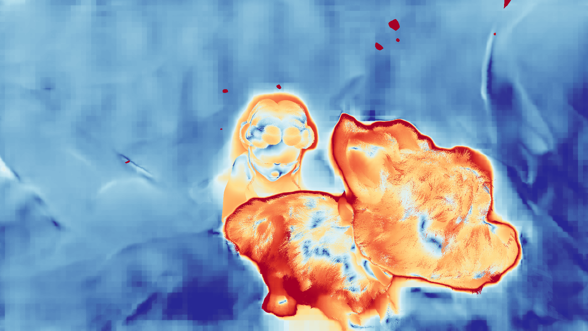 grayscale visualization of optical flow error