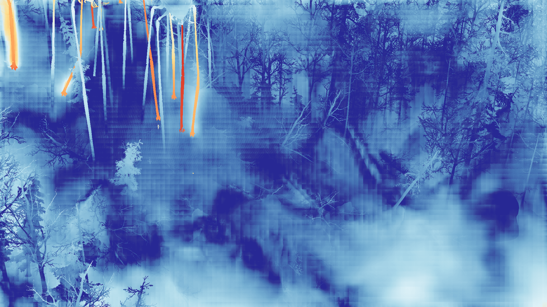 grayscale visualization of optical flow error