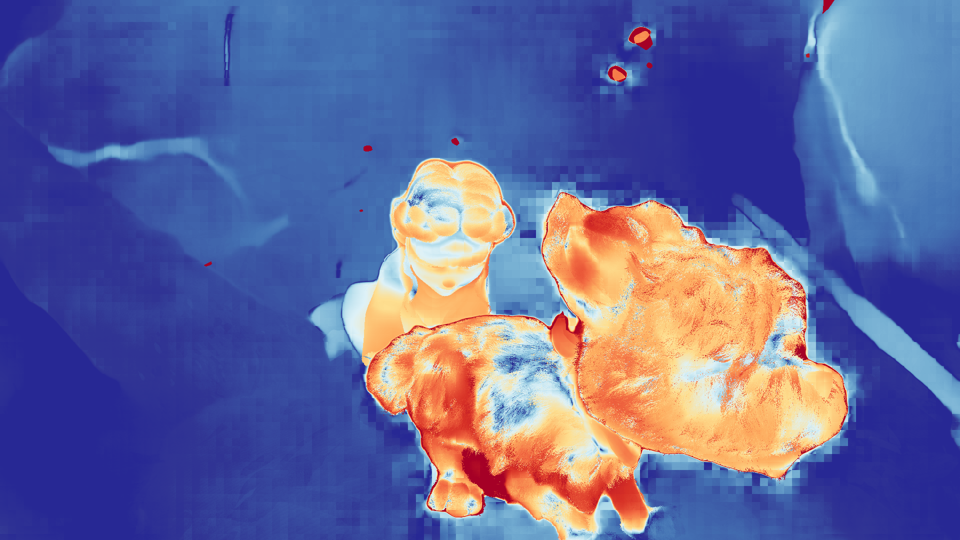 grayscale visualization of optical flow error