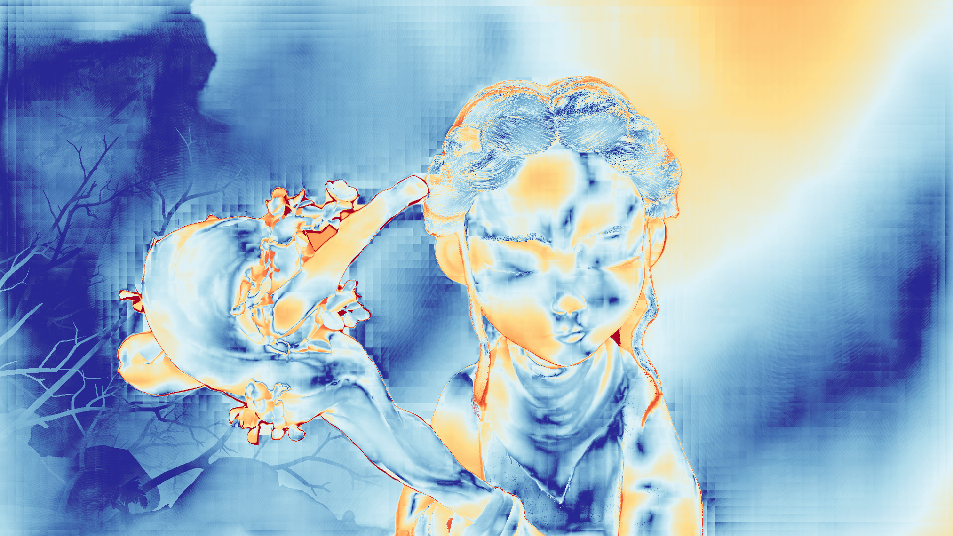 grayscale visualization of optical flow error