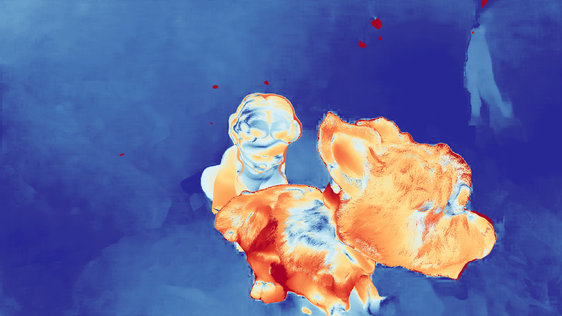 grayscale visualization of optical flow error