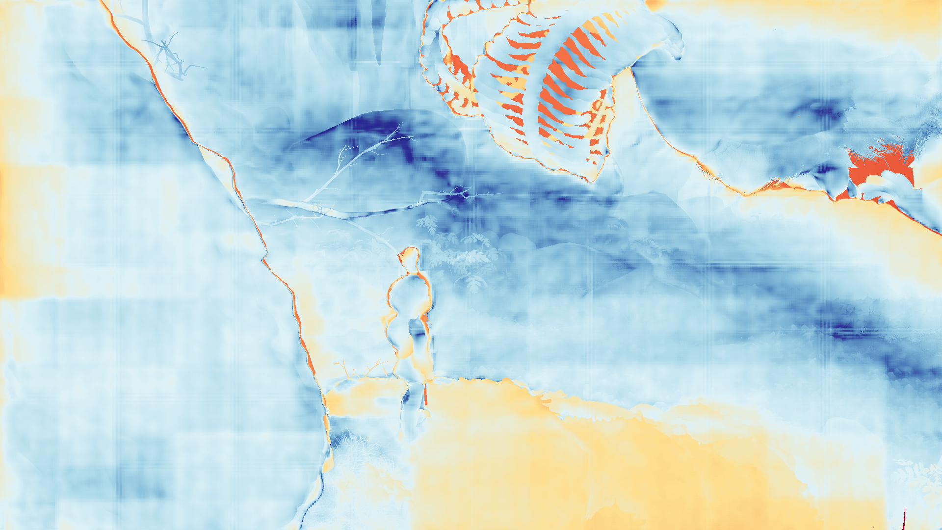 grayscale visualization of optical flow error