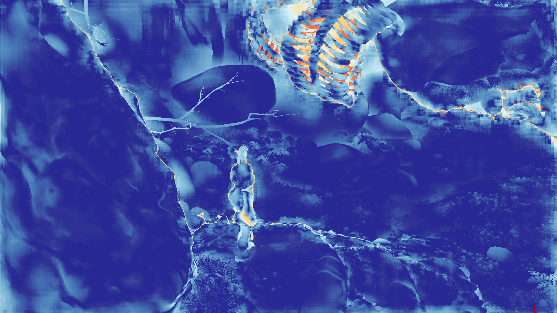 grayscale visualization of optical flow error