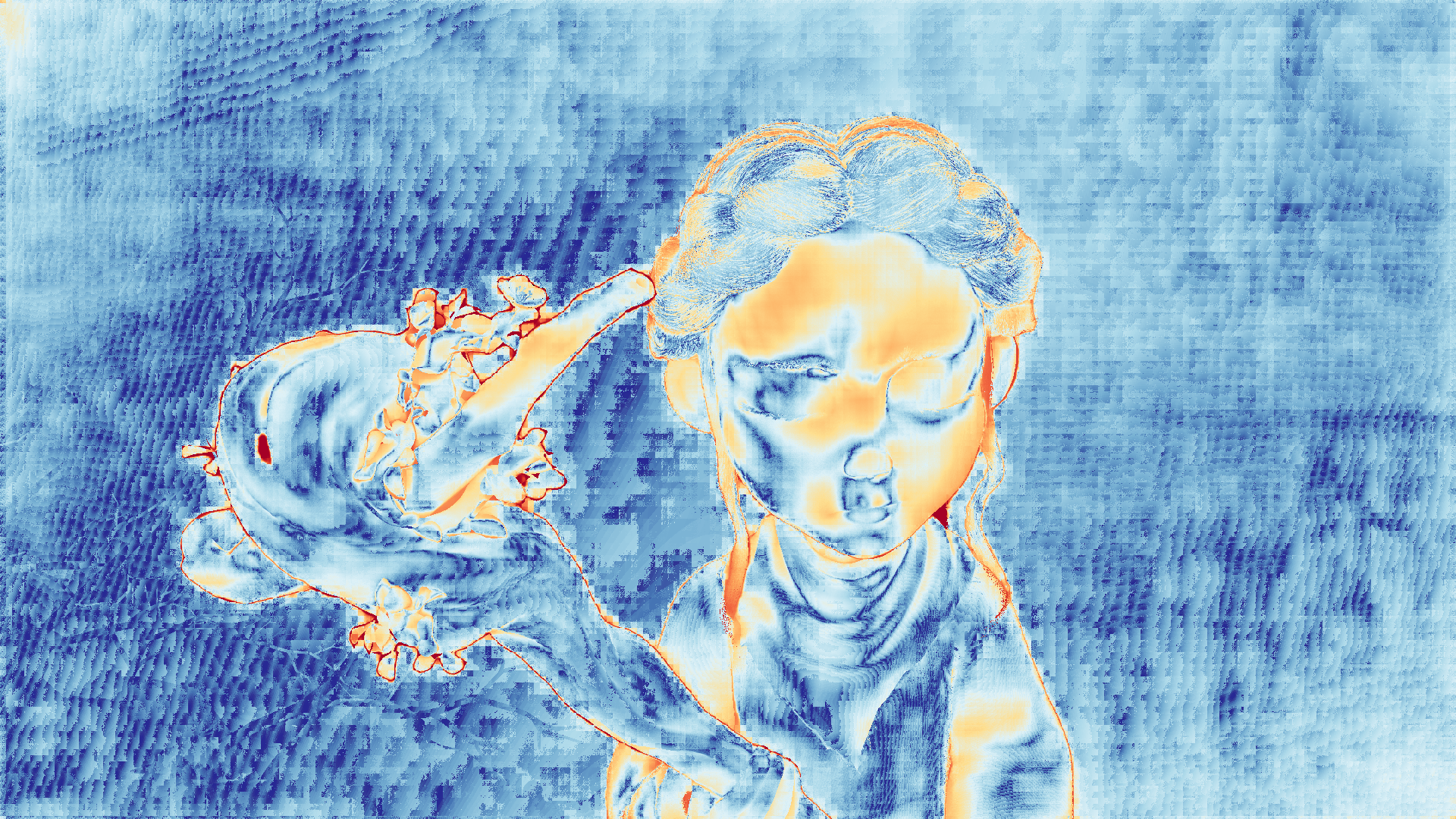 grayscale visualization of optical flow error