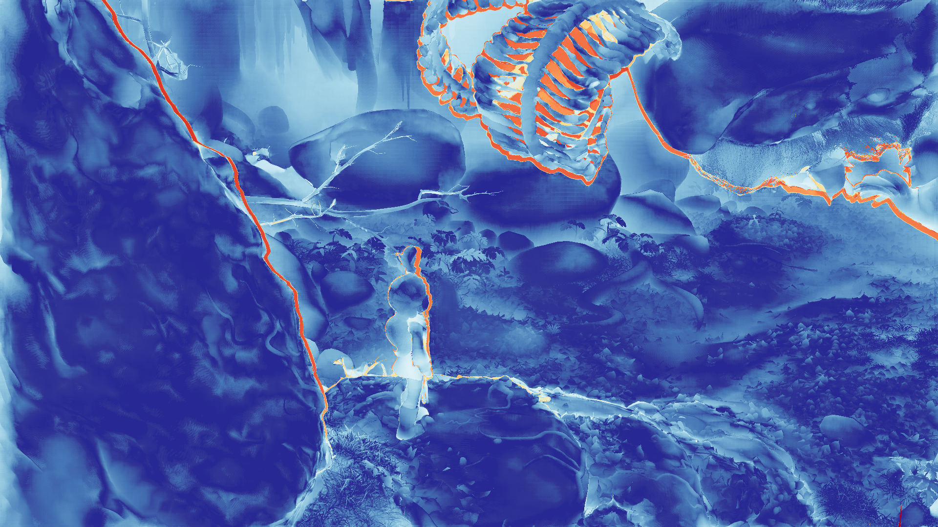 grayscale visualization of optical flow error