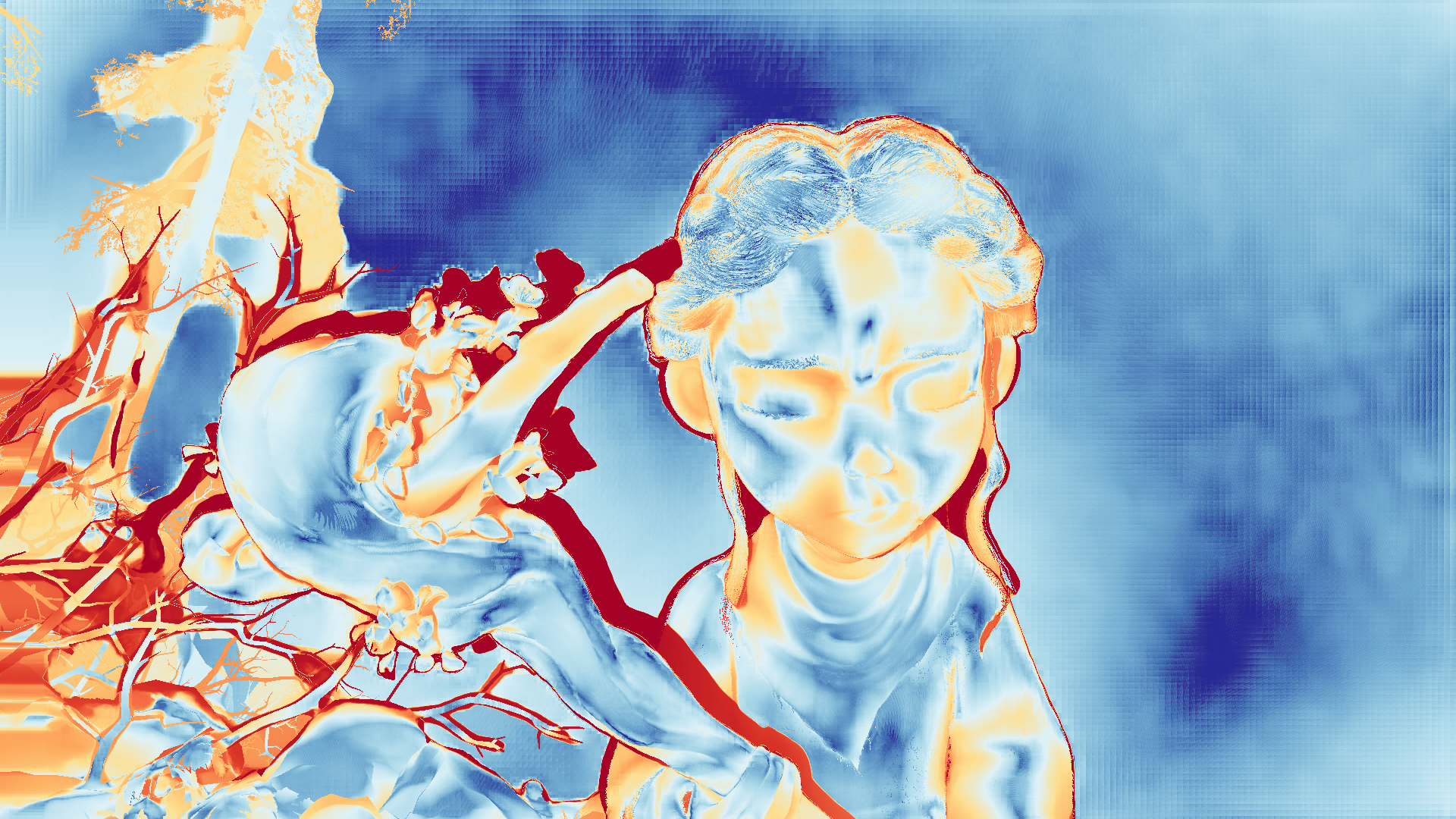grayscale visualization of optical flow error