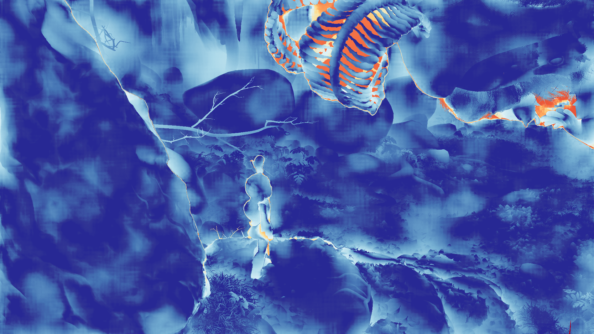 grayscale visualization of optical flow error