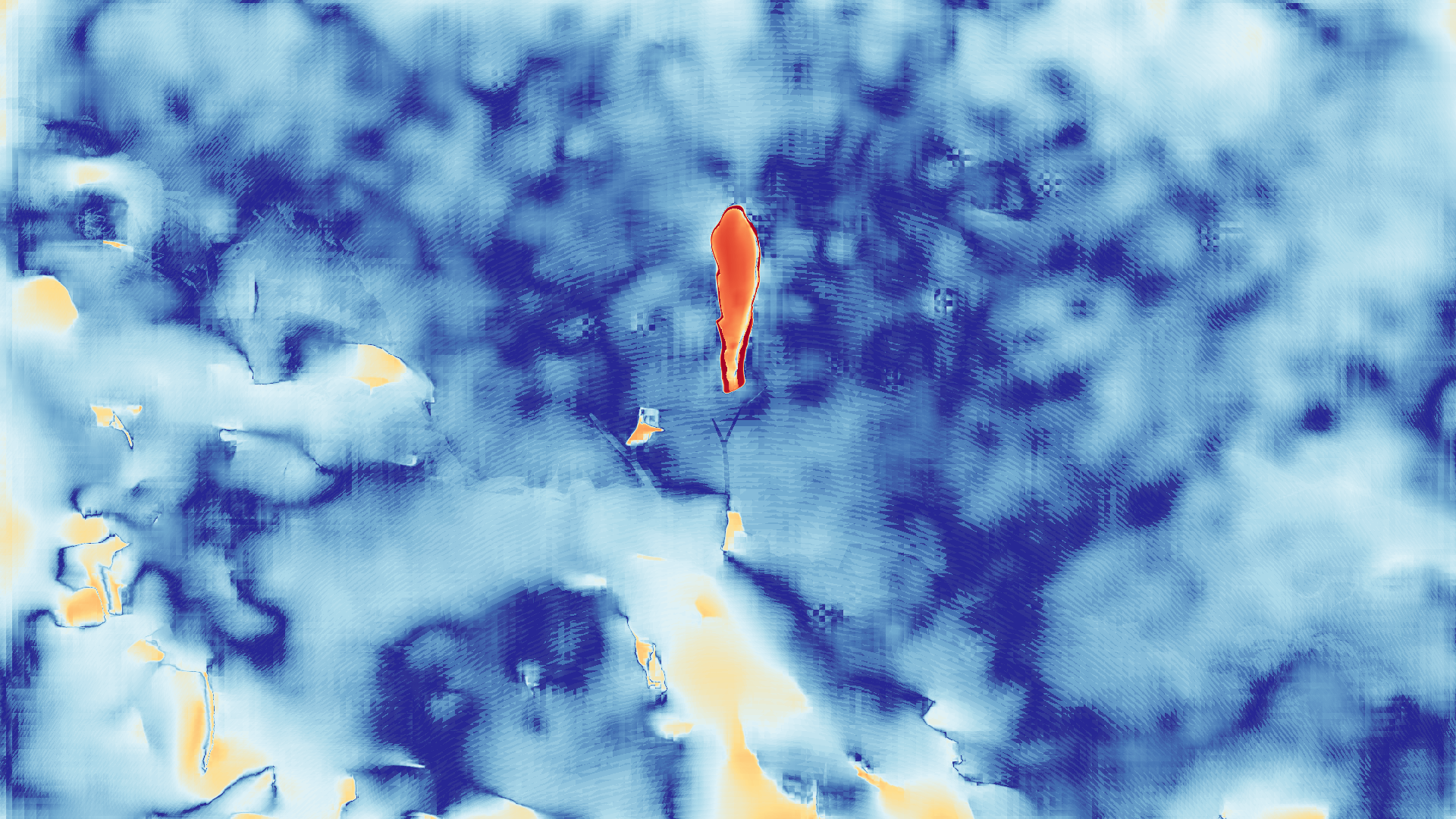 grayscale visualization of optical flow error