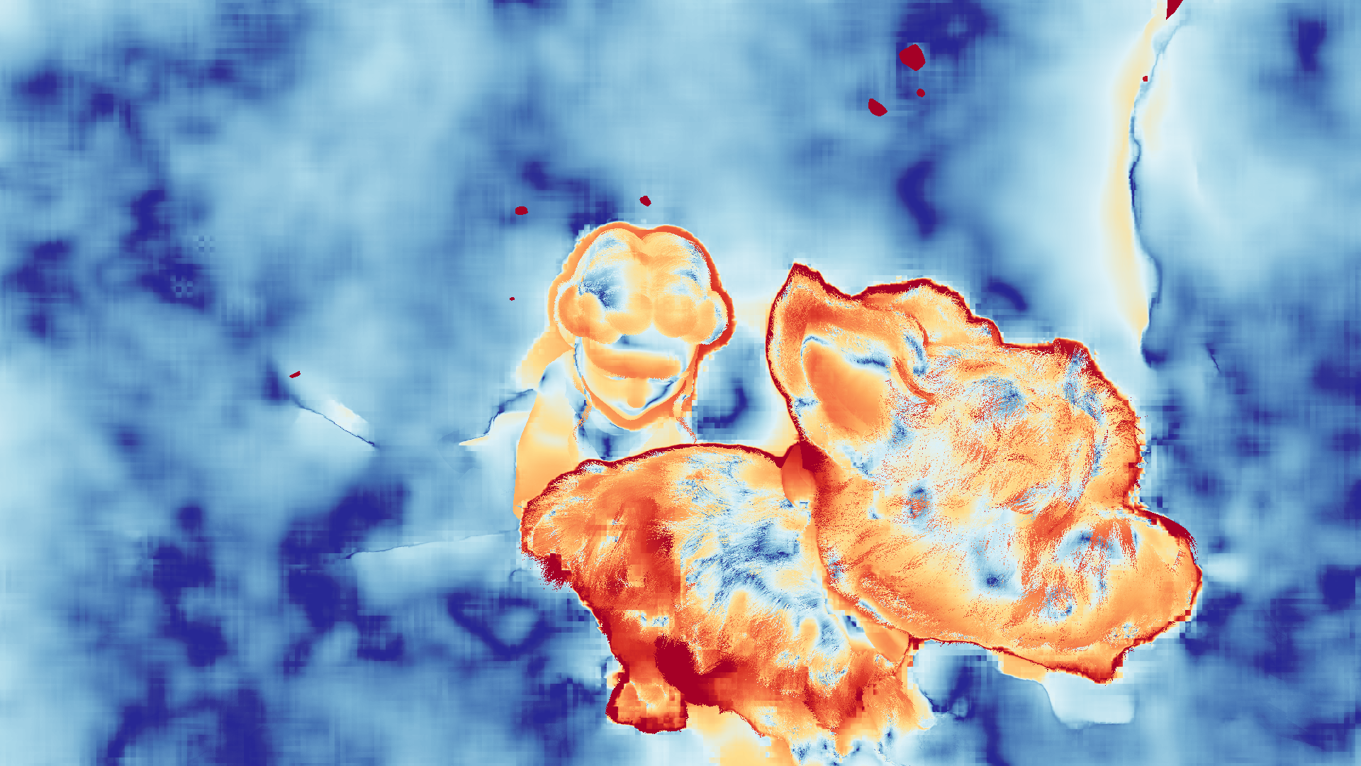 grayscale visualization of optical flow error