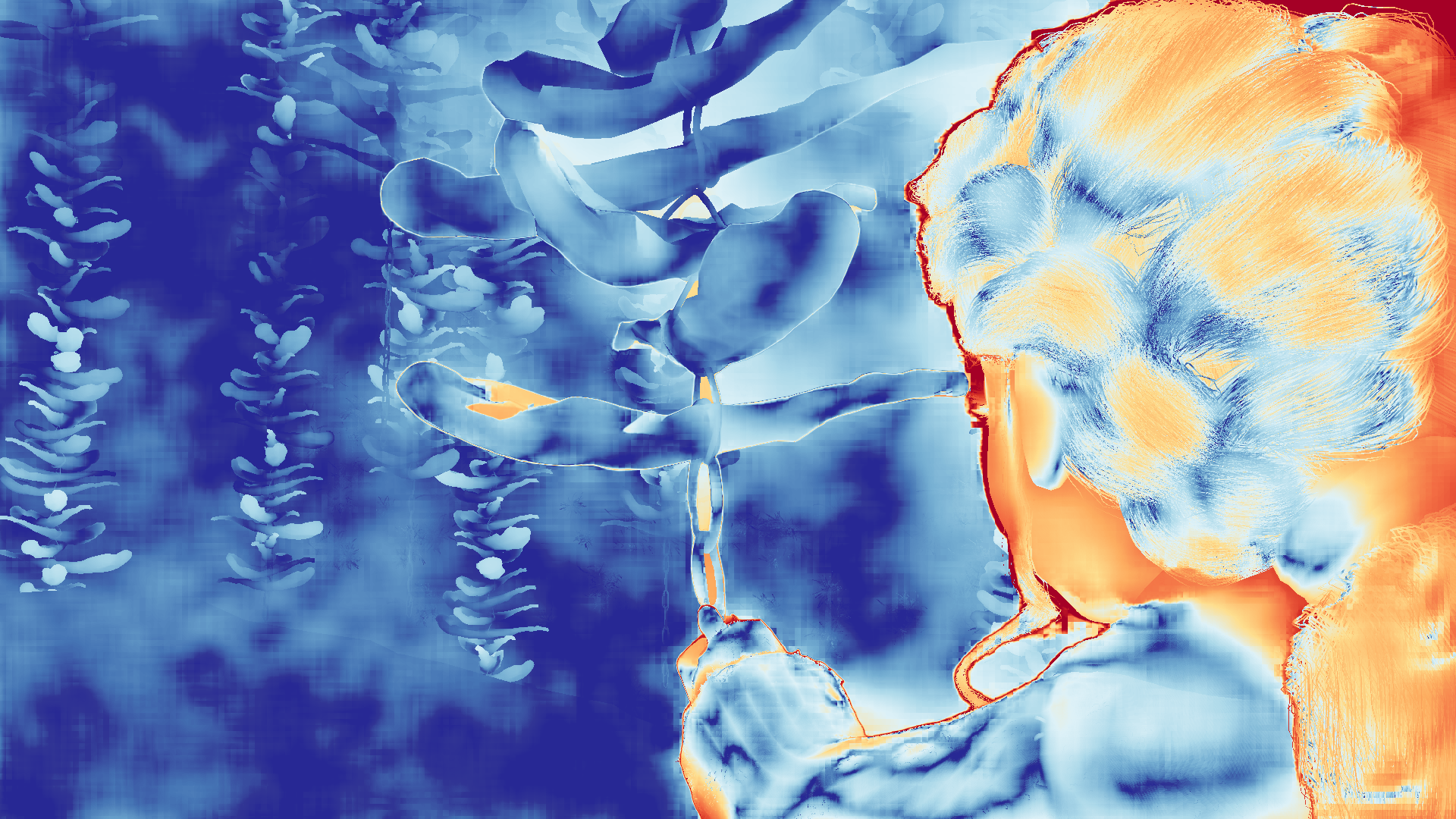 grayscale visualization of optical flow error