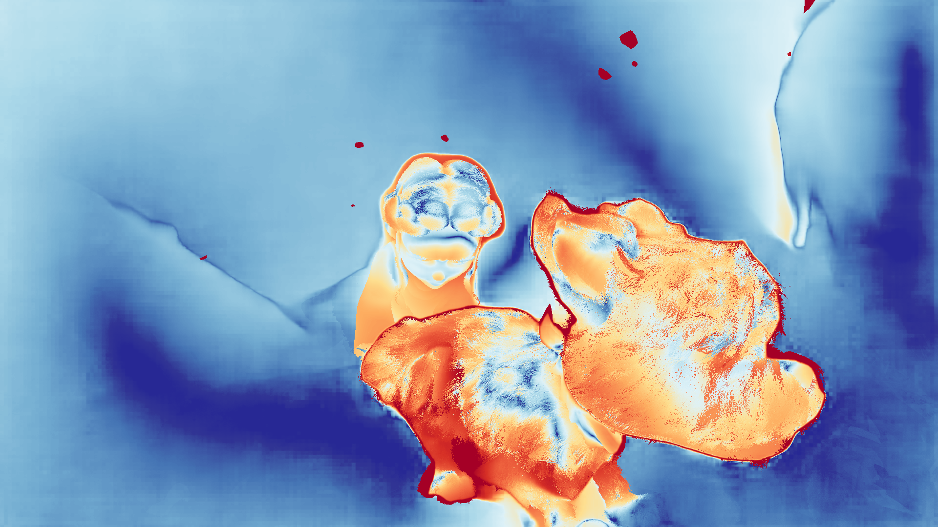 grayscale visualization of optical flow error