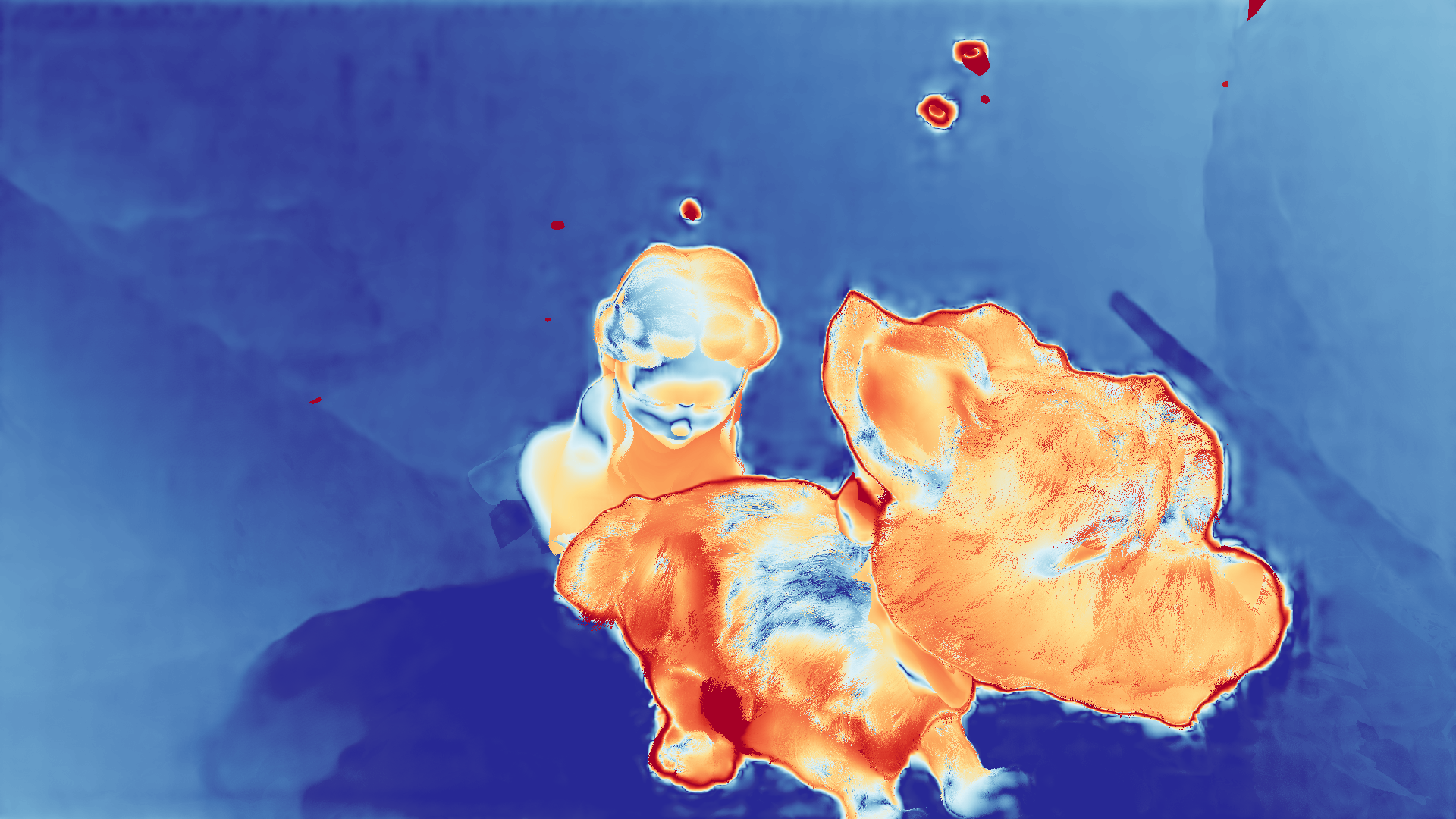 grayscale visualization of optical flow error