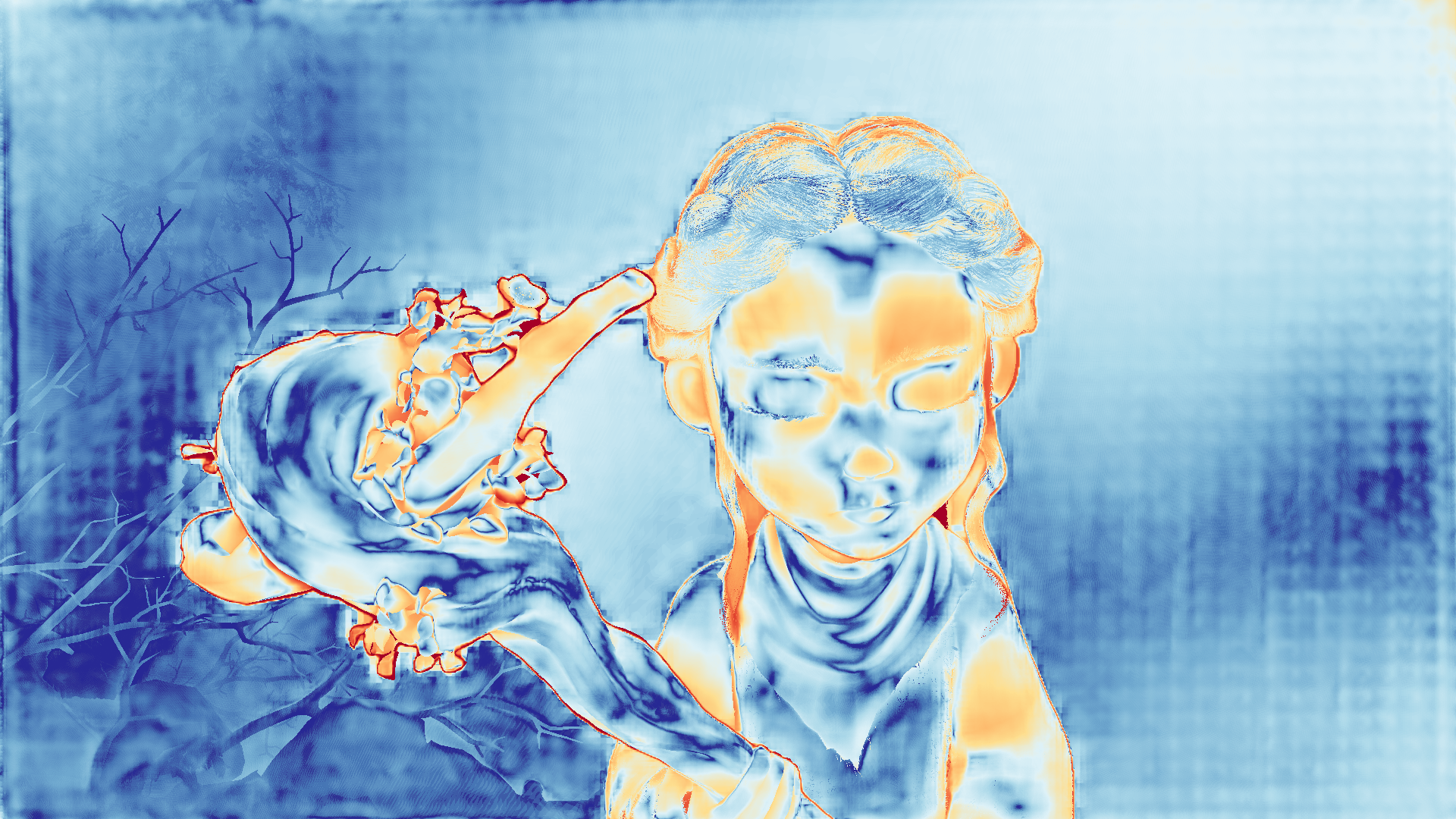 grayscale visualization of optical flow error