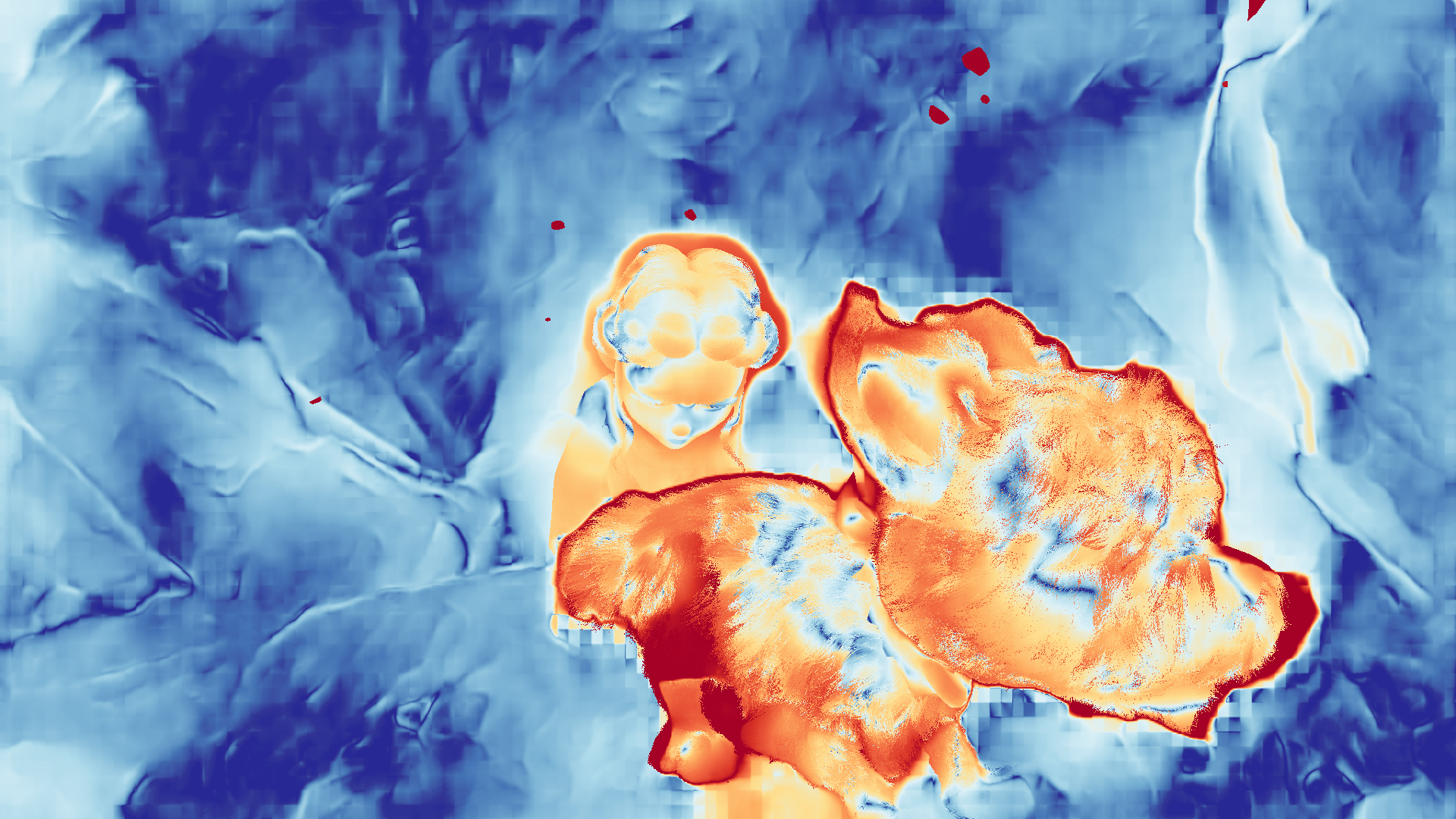grayscale visualization of optical flow error
