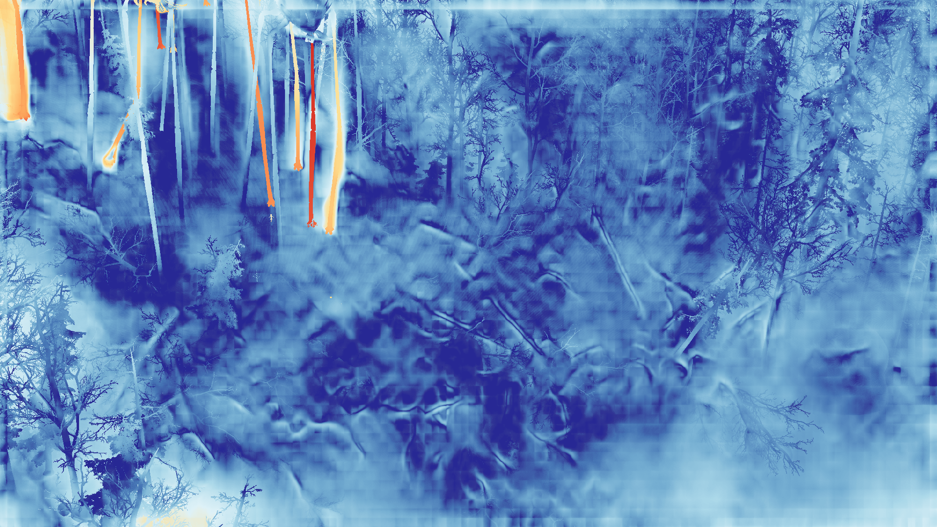 grayscale visualization of optical flow error