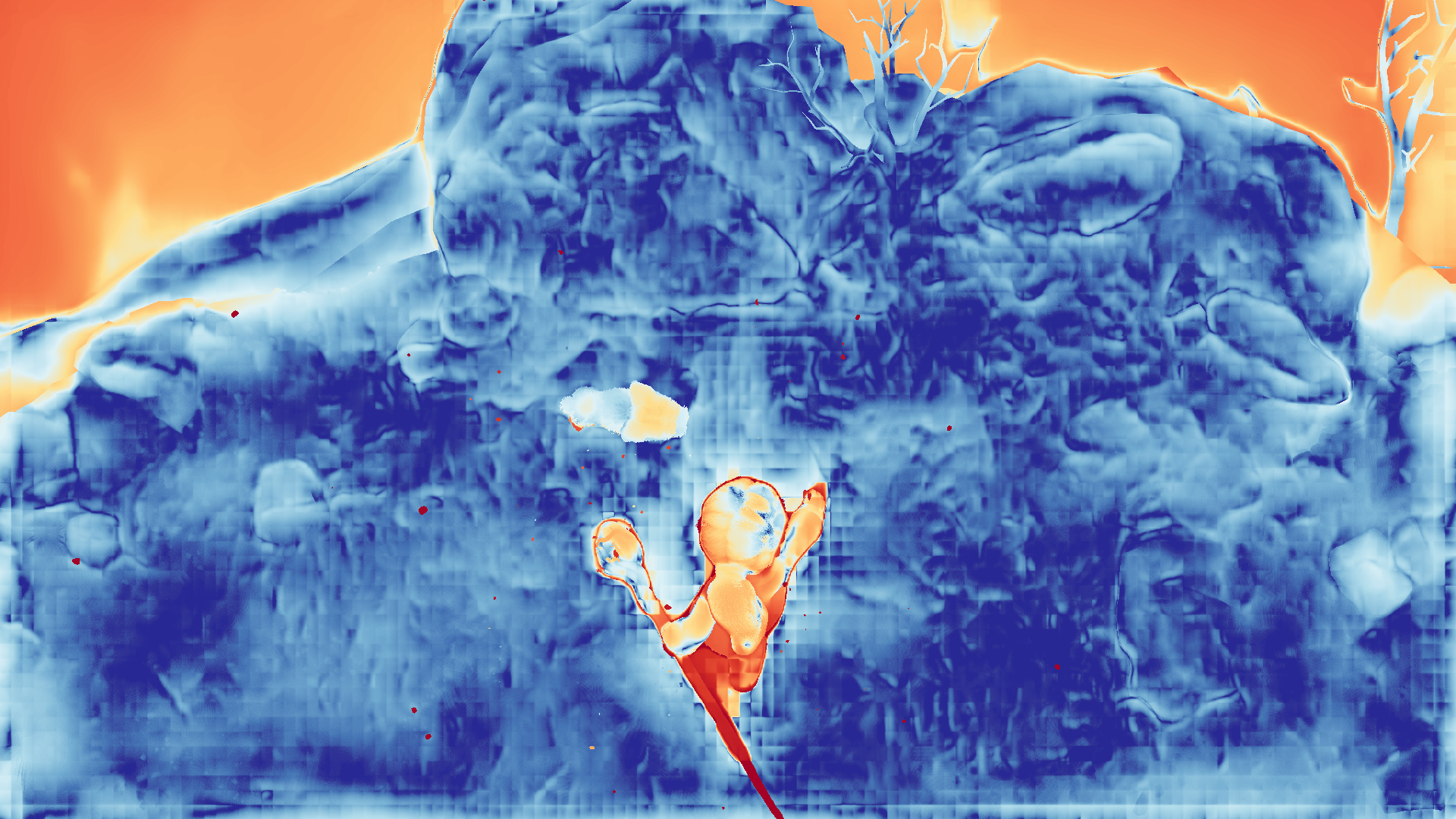 grayscale visualization of optical flow error