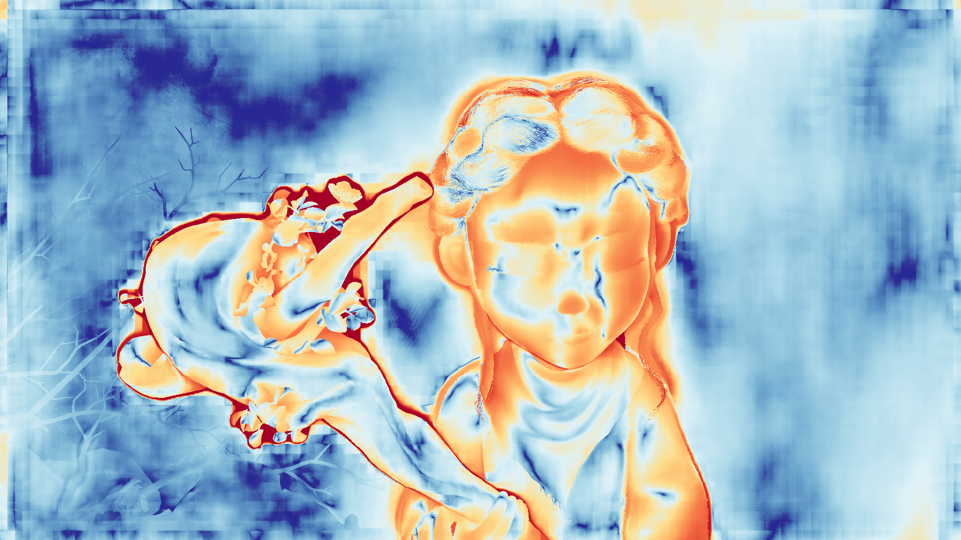 grayscale visualization of optical flow error