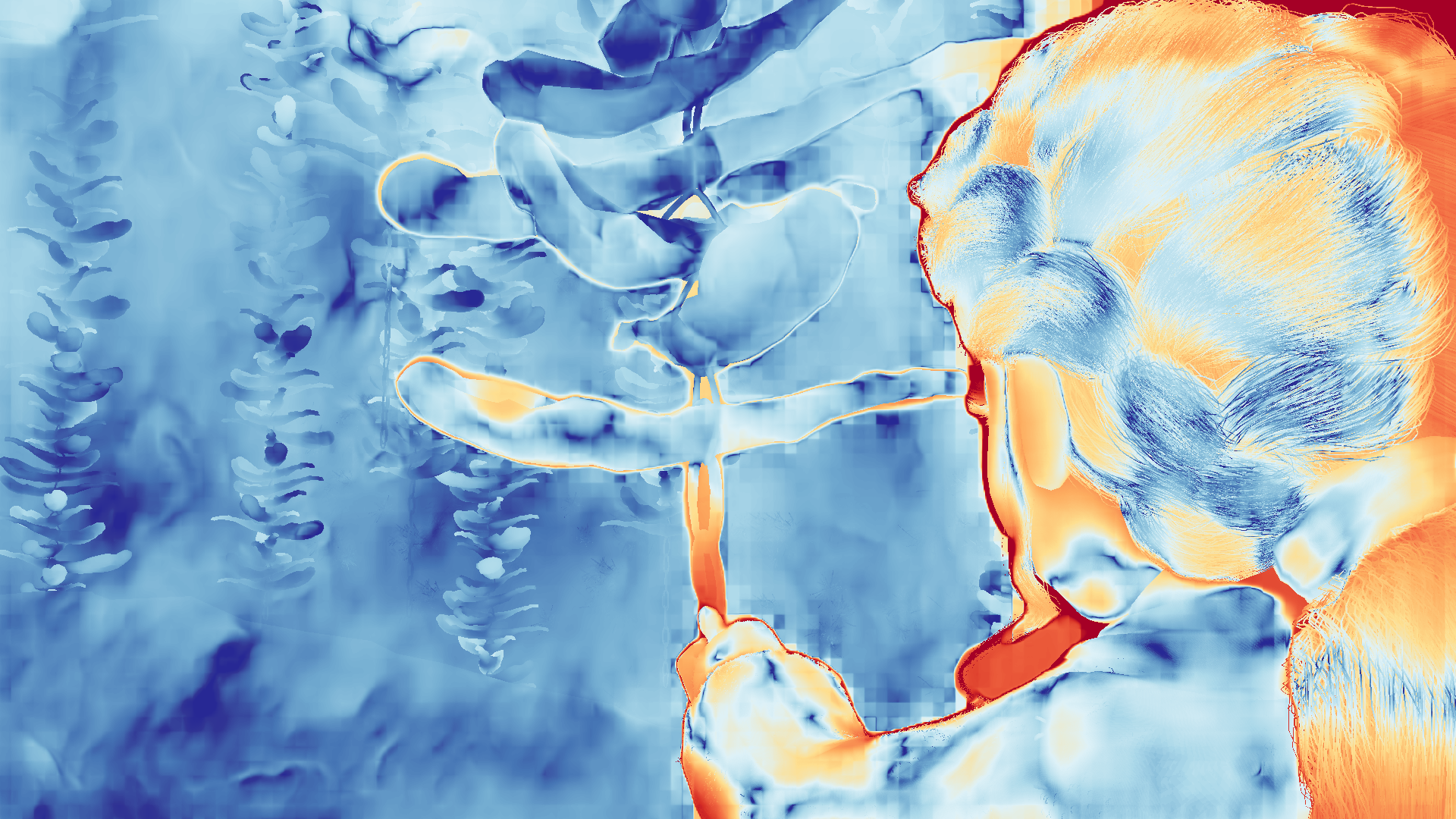 grayscale visualization of optical flow error