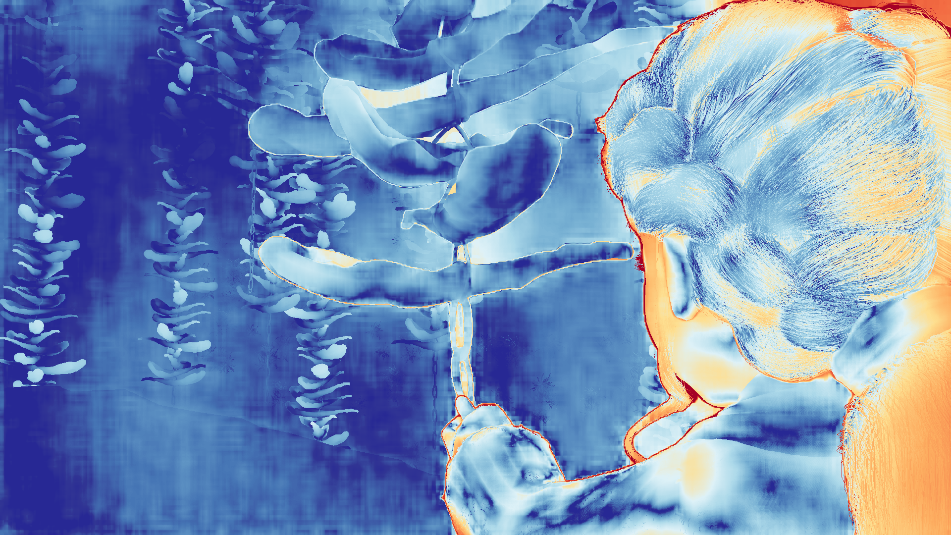 grayscale visualization of optical flow error