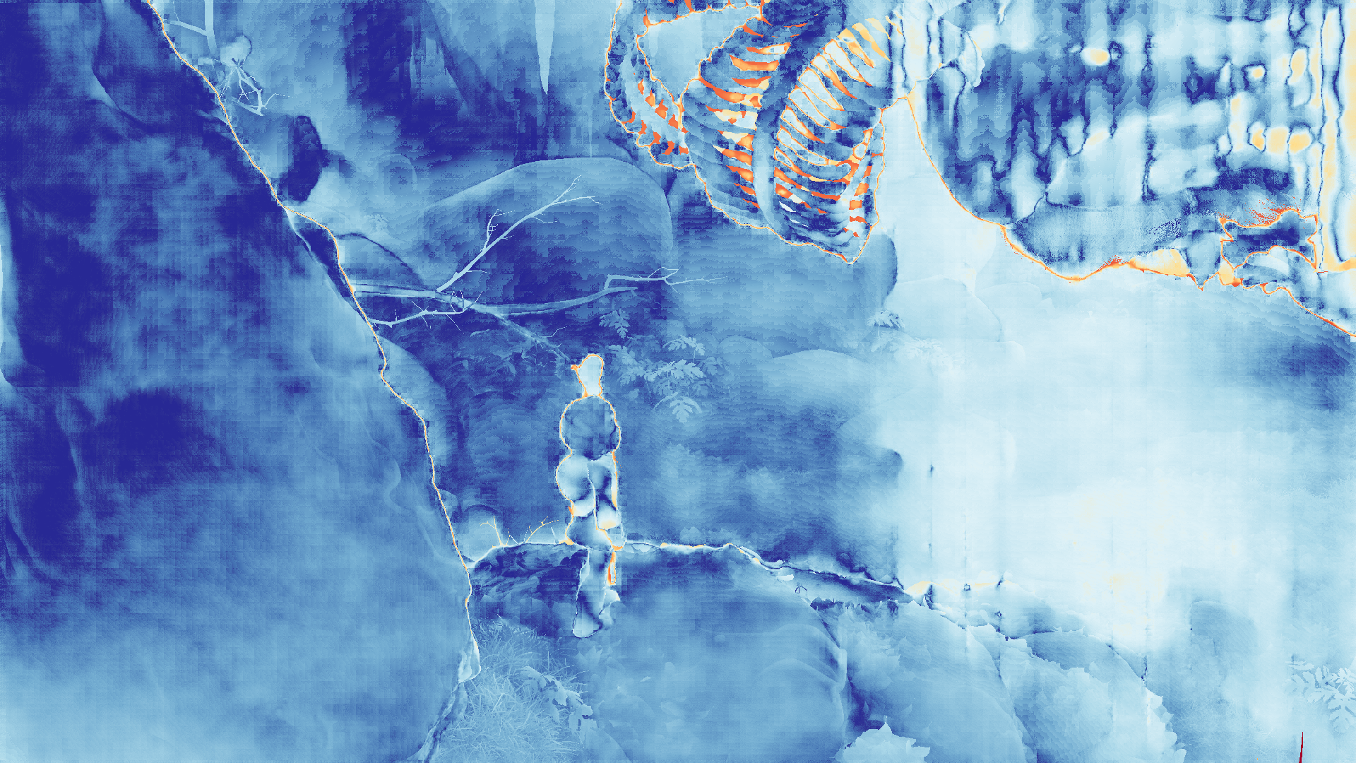 grayscale visualization of optical flow error
