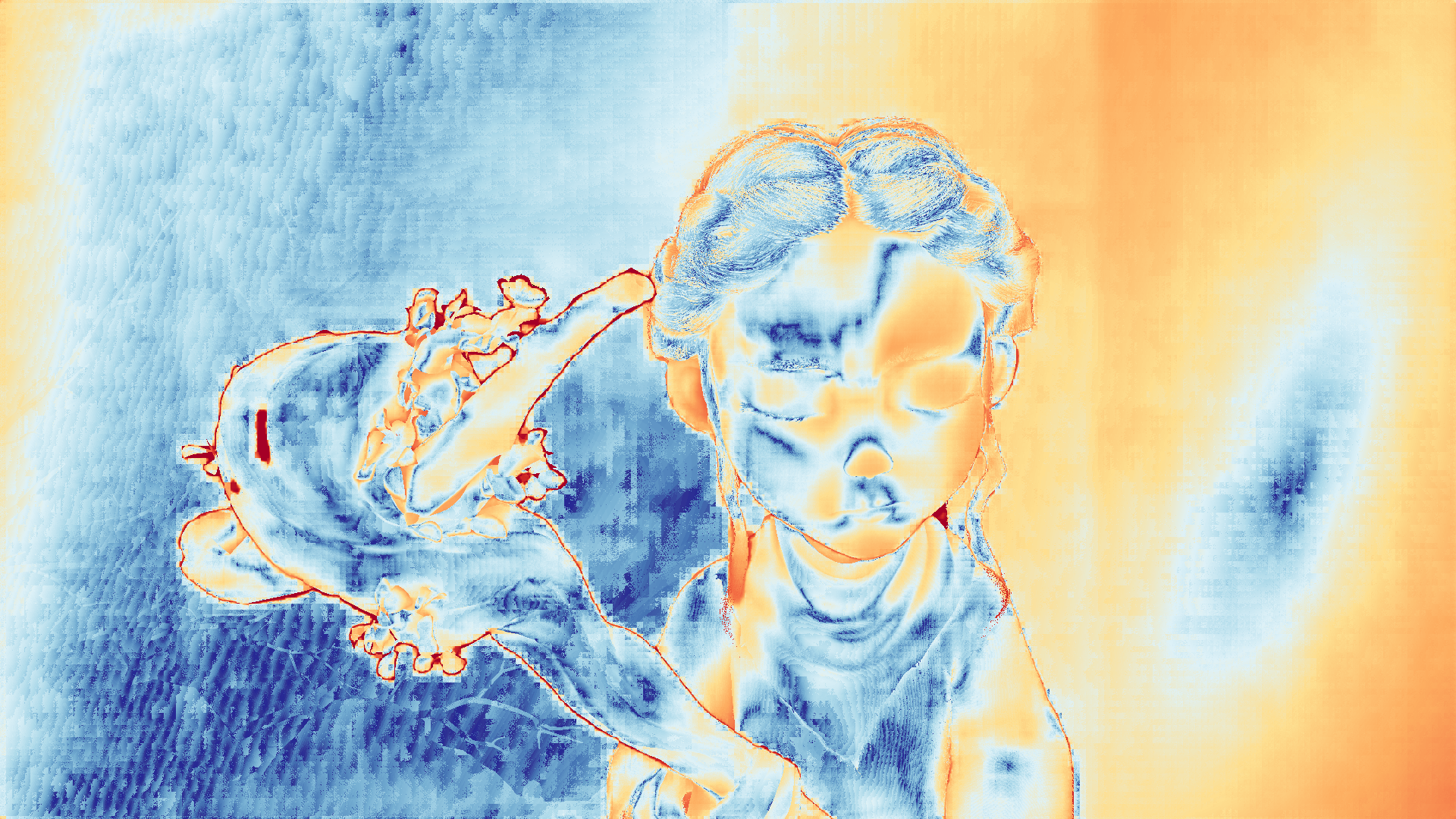 grayscale visualization of optical flow error