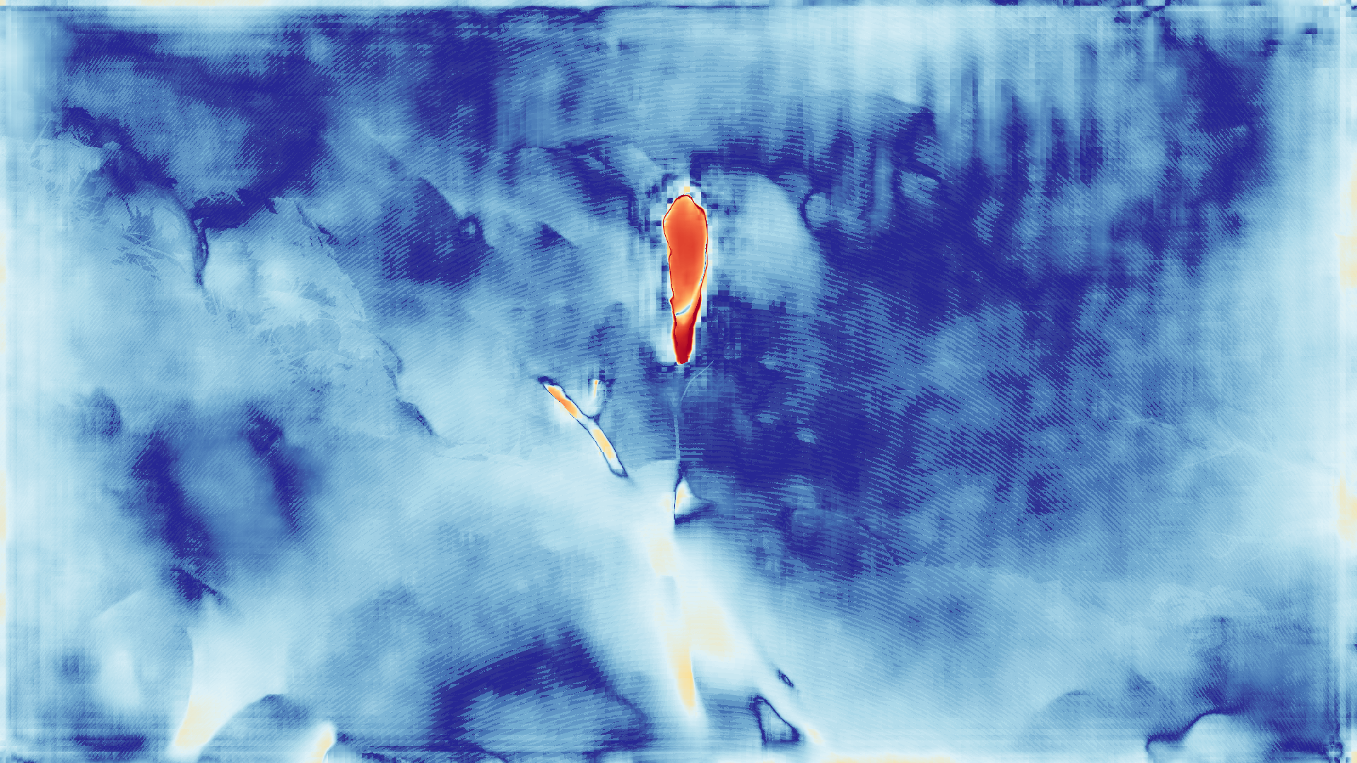 grayscale visualization of optical flow error