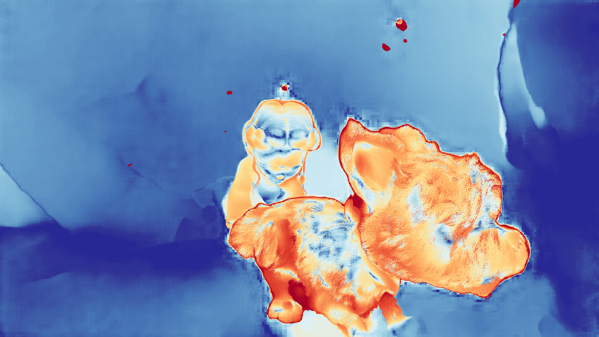 grayscale visualization of optical flow error