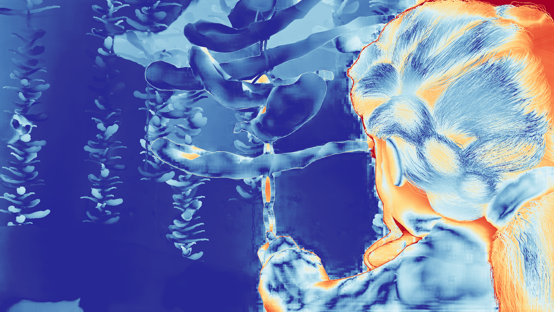 grayscale visualization of optical flow error