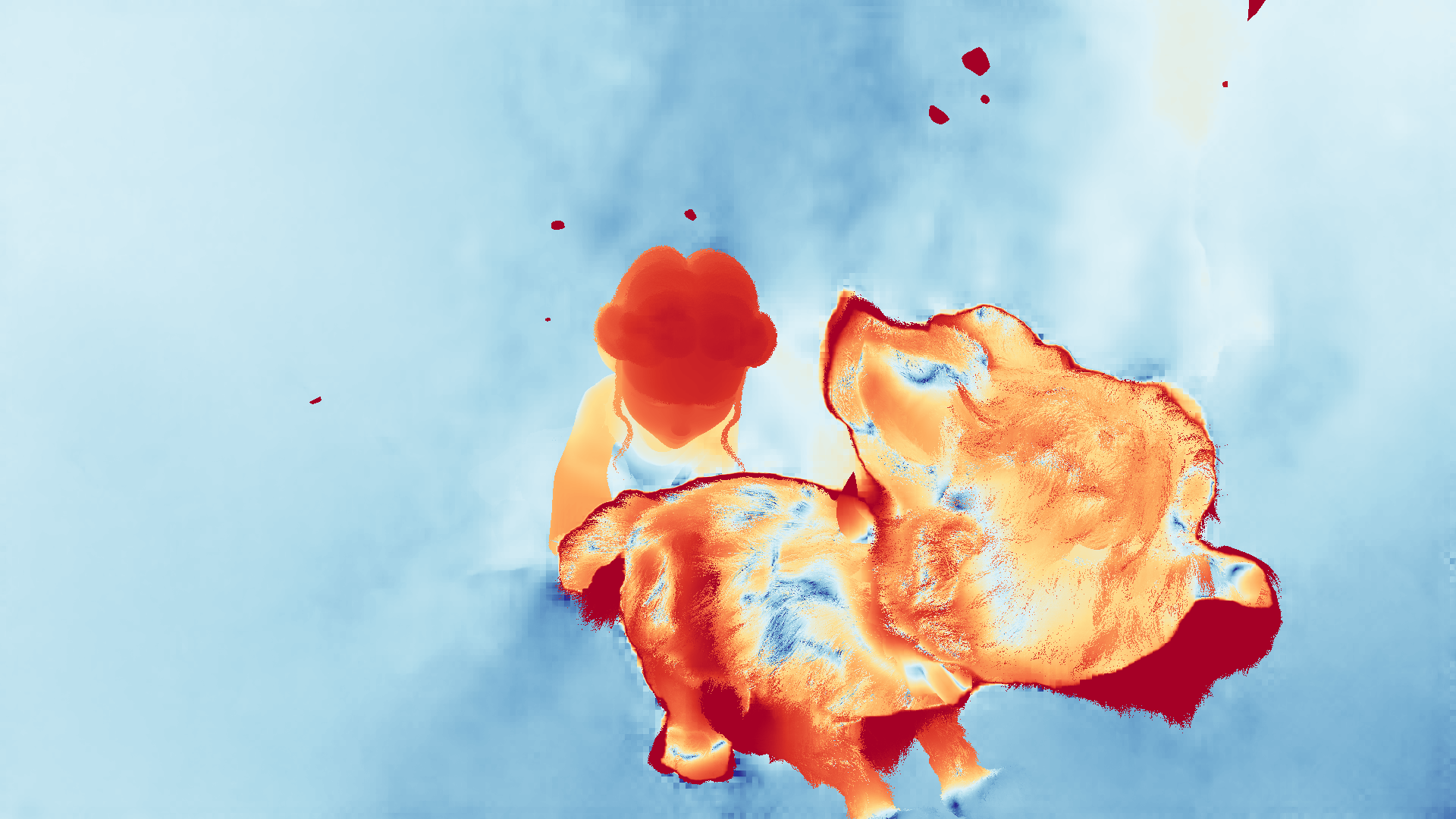 grayscale visualization of optical flow error