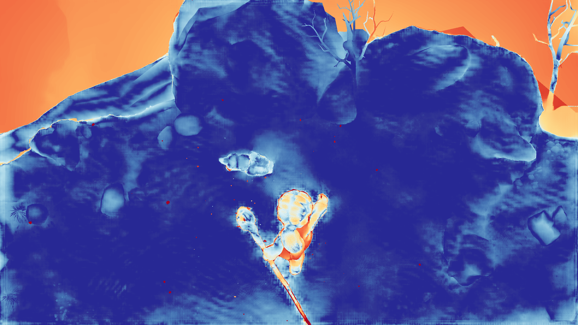 grayscale visualization of optical flow error