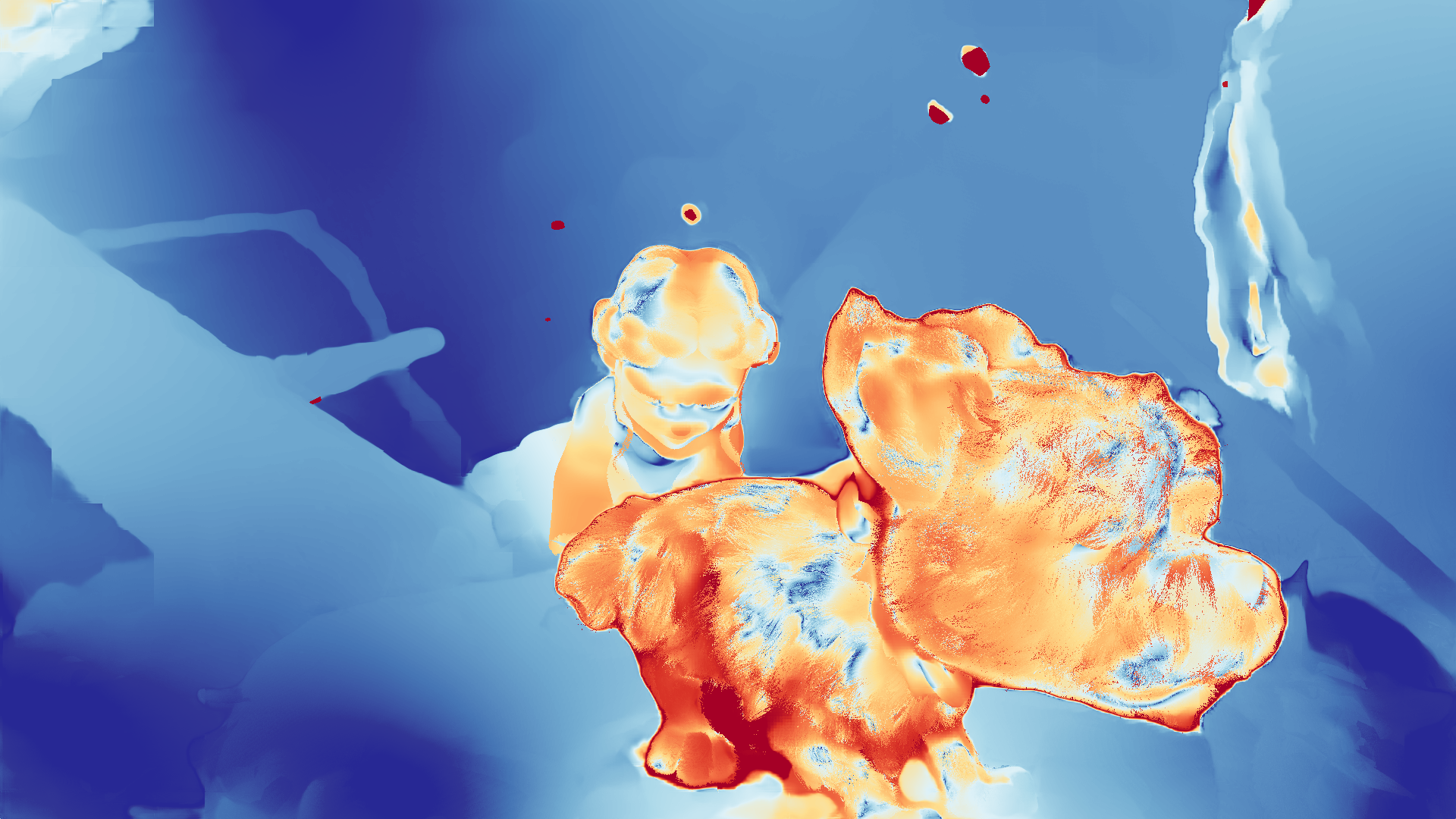 grayscale visualization of optical flow error