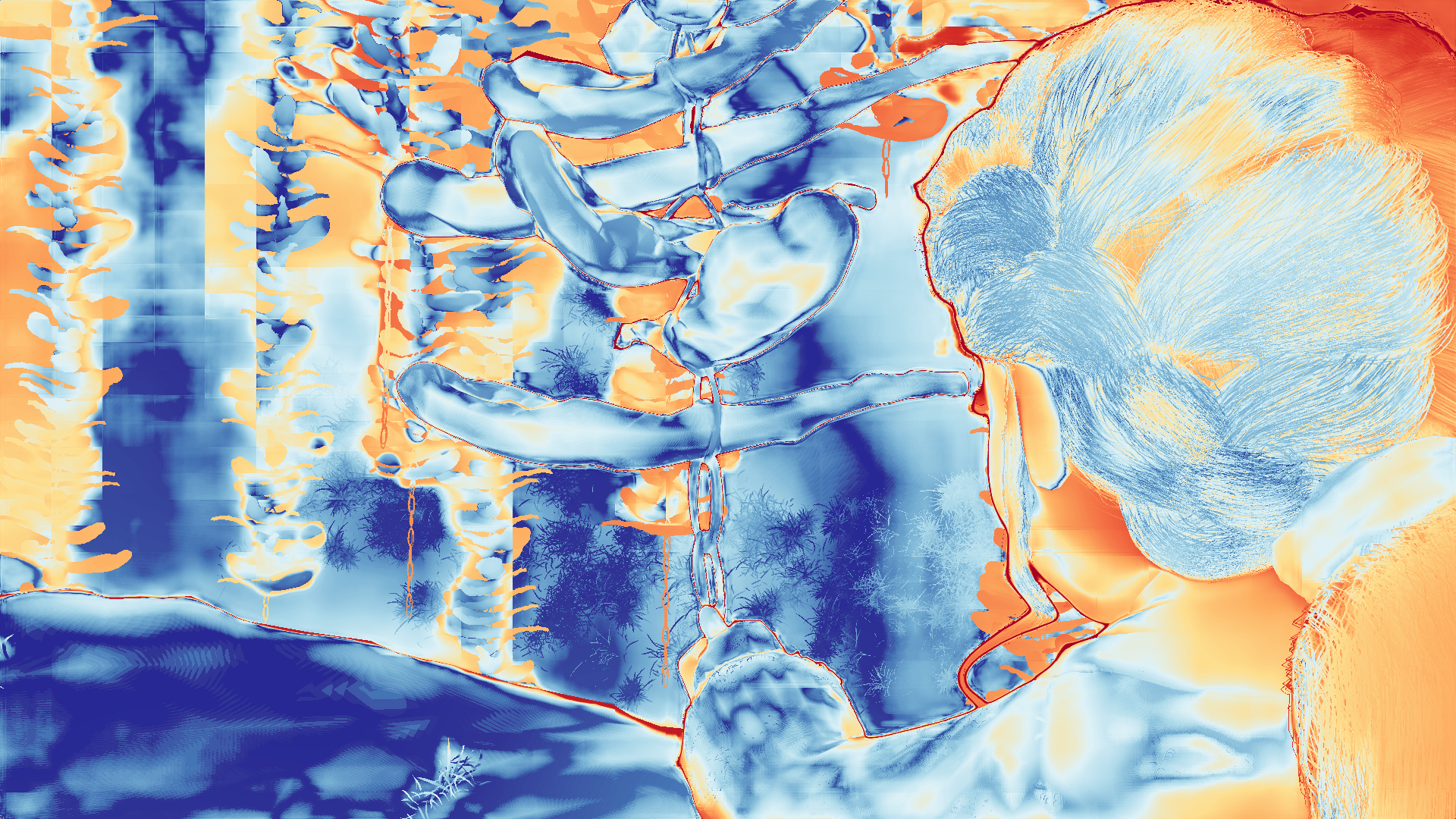 grayscale visualization of optical flow error