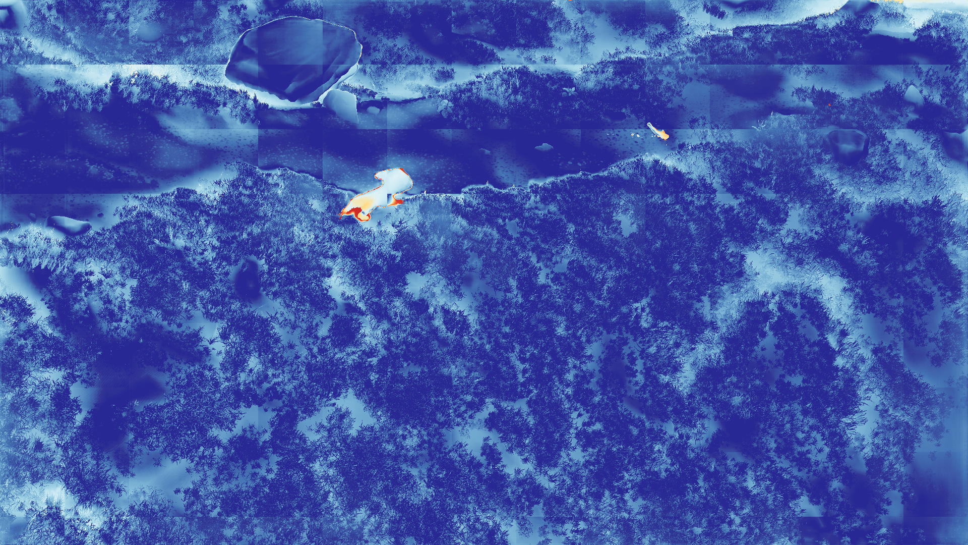 grayscale visualization of optical flow error