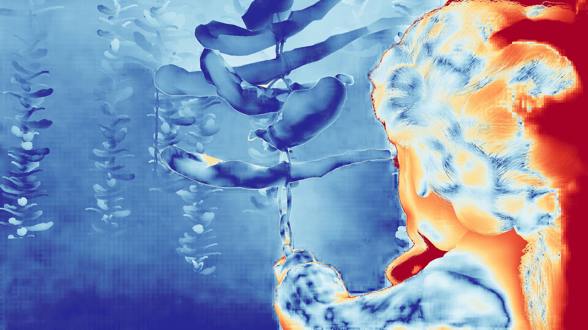 grayscale visualization of optical flow error