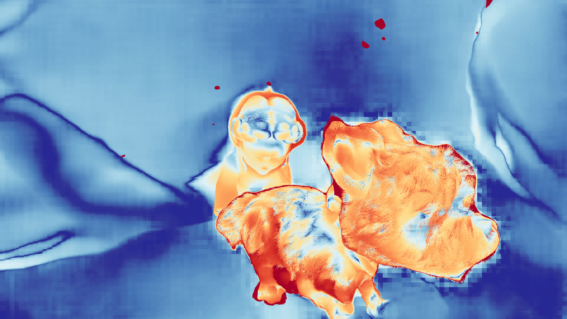 grayscale visualization of optical flow error