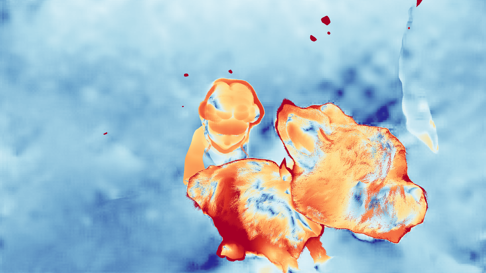 grayscale visualization of optical flow error