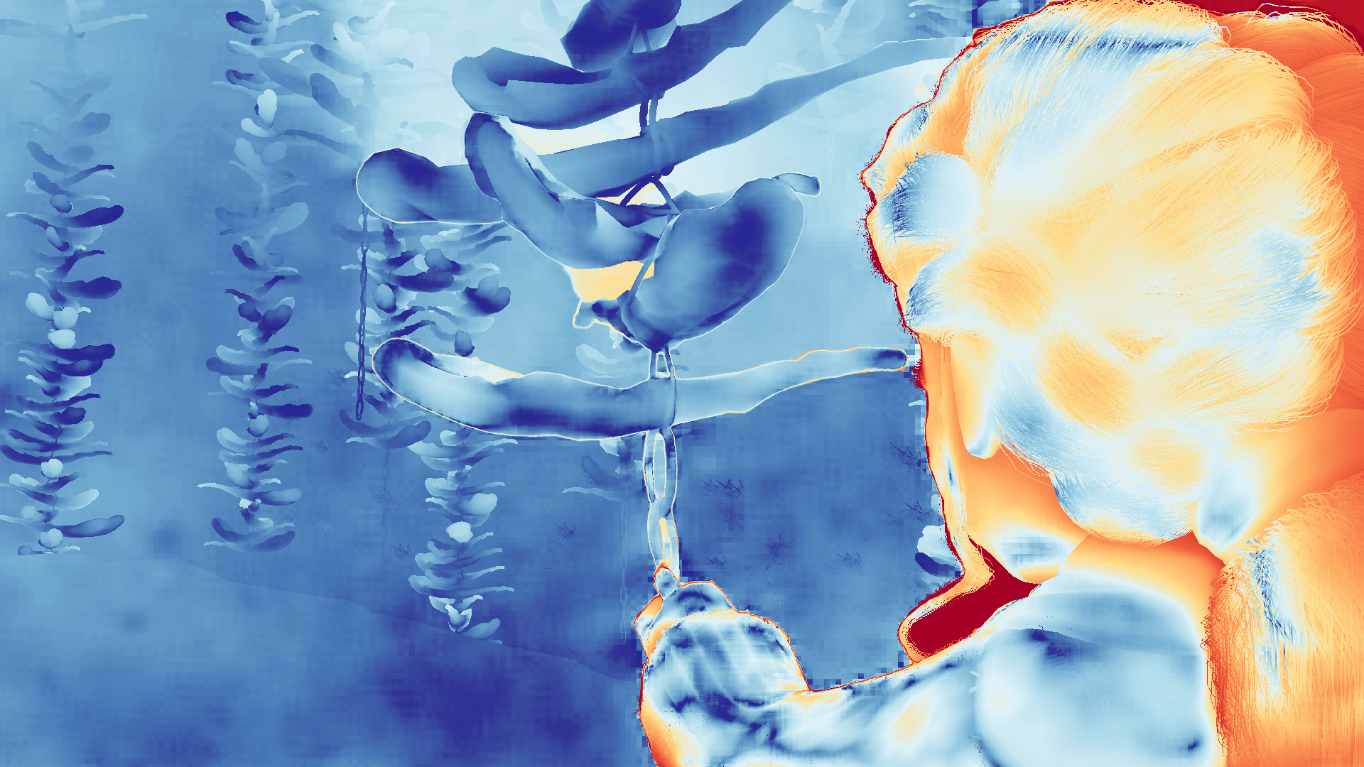 grayscale visualization of optical flow error