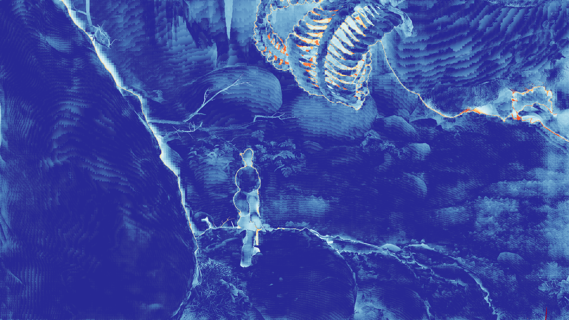 grayscale visualization of optical flow error