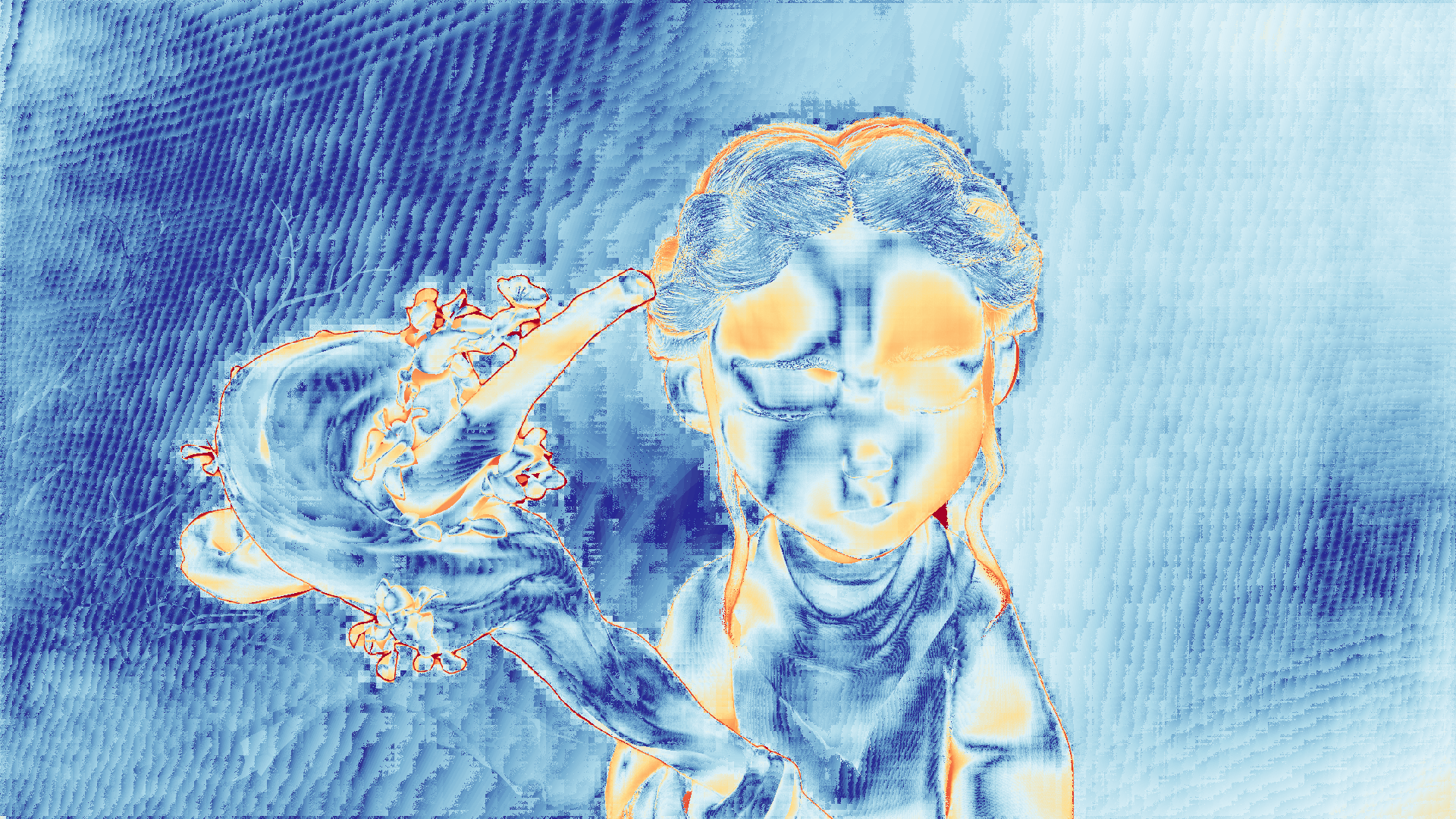 grayscale visualization of optical flow error
