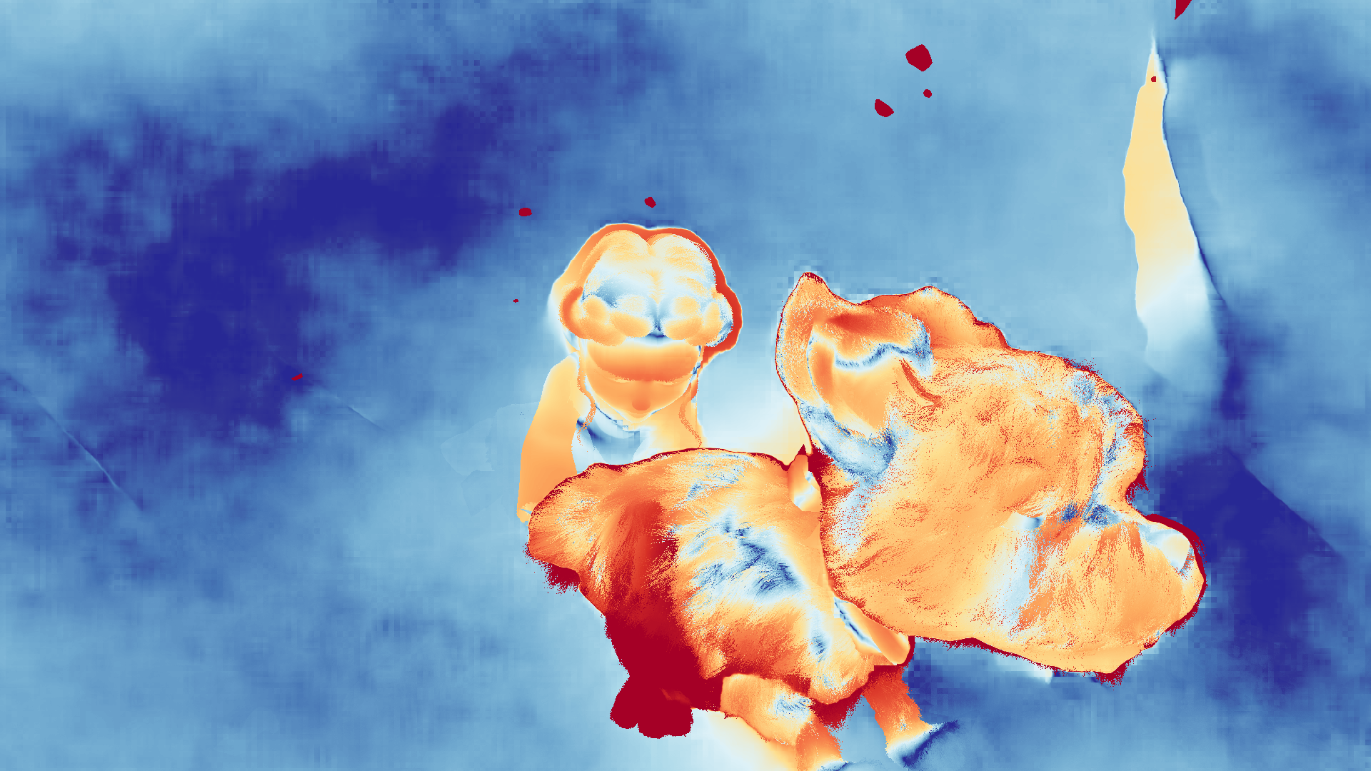 grayscale visualization of optical flow error