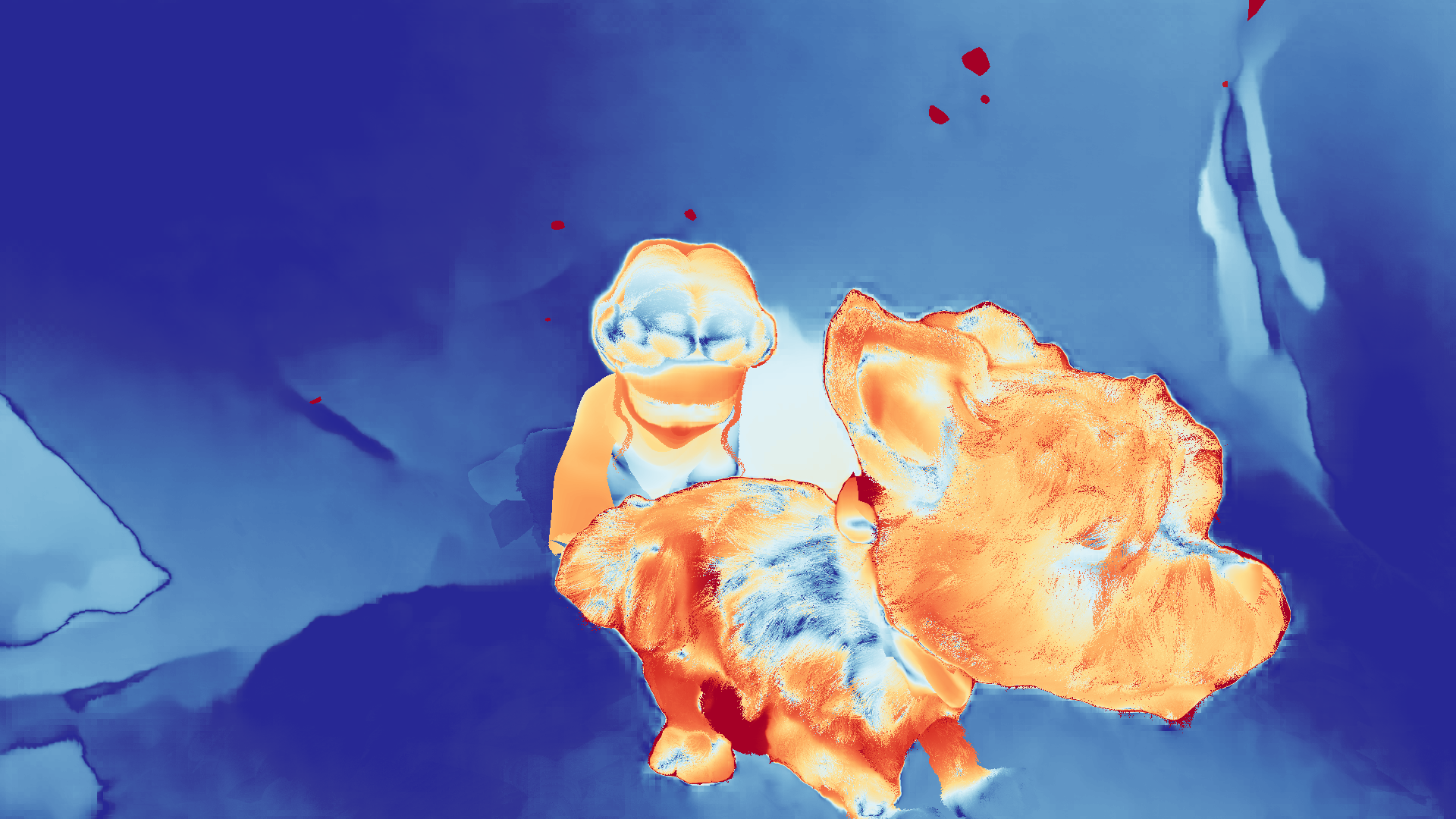 grayscale visualization of optical flow error