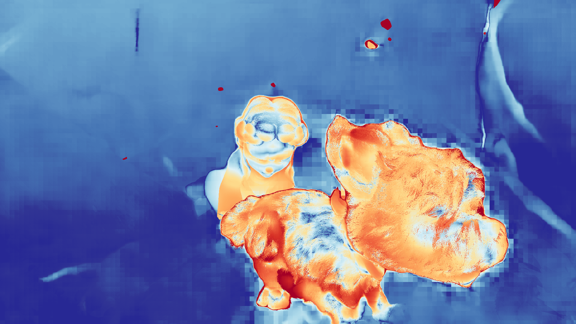 grayscale visualization of optical flow error