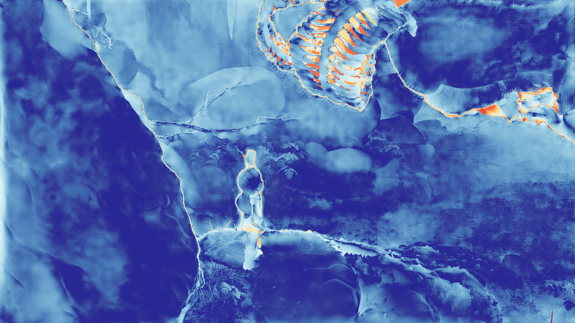 grayscale visualization of optical flow error